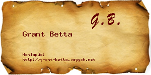 Grant Betta névjegykártya